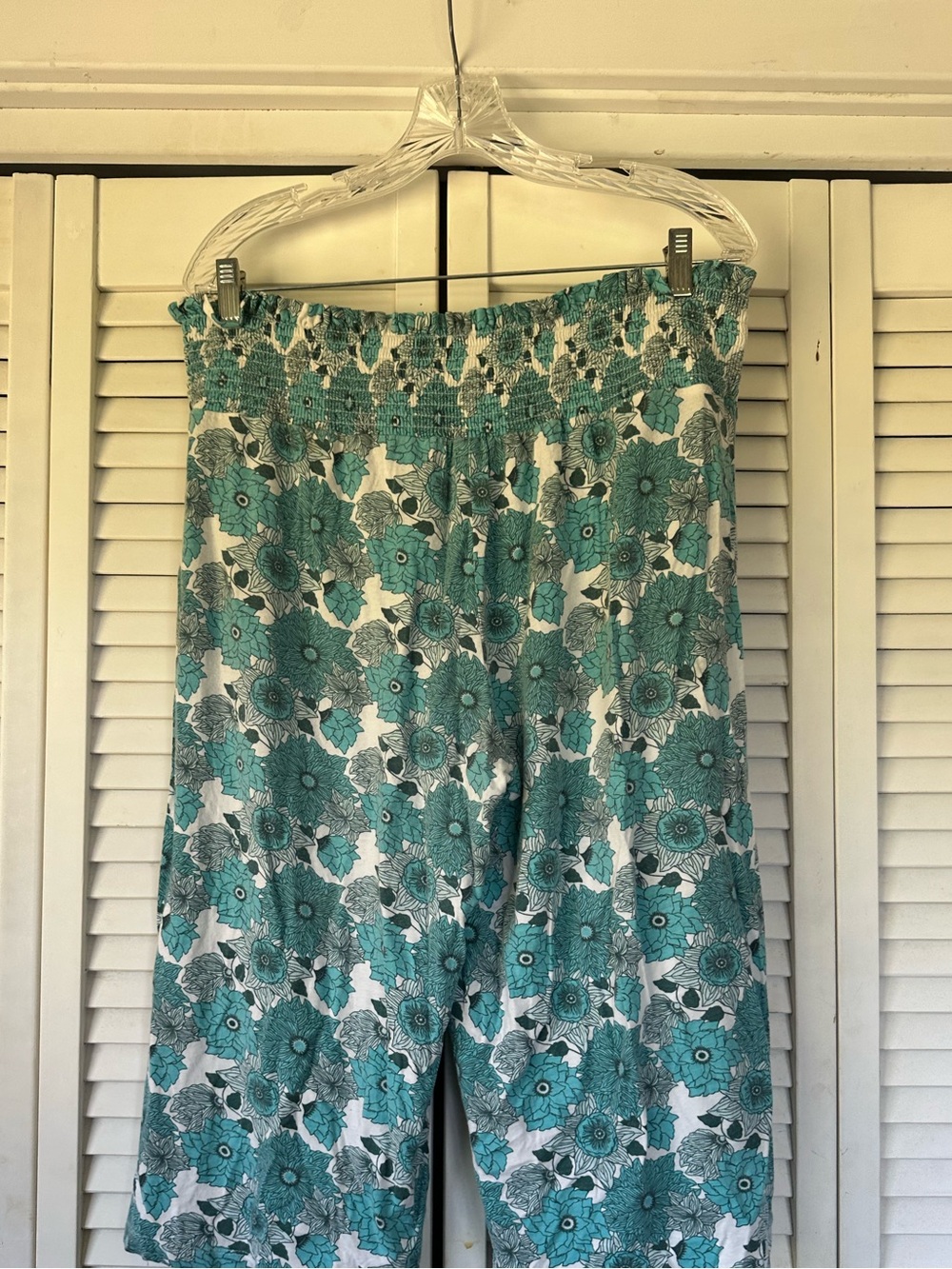 Teal Floral Wide-Leg Kate Quinn Lounge Pants